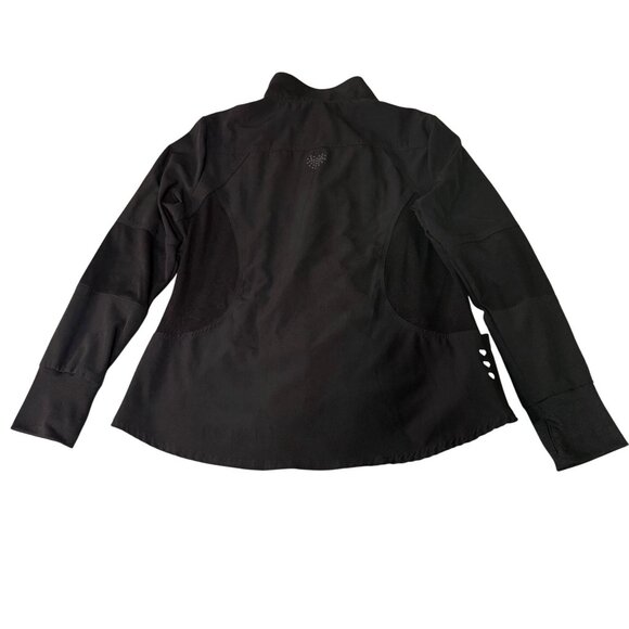 Heartsoul Womens Black Zip-Up Scrub Jacket Size Large Moisture-Wicking 4-Way Str - Picture 5 of 8